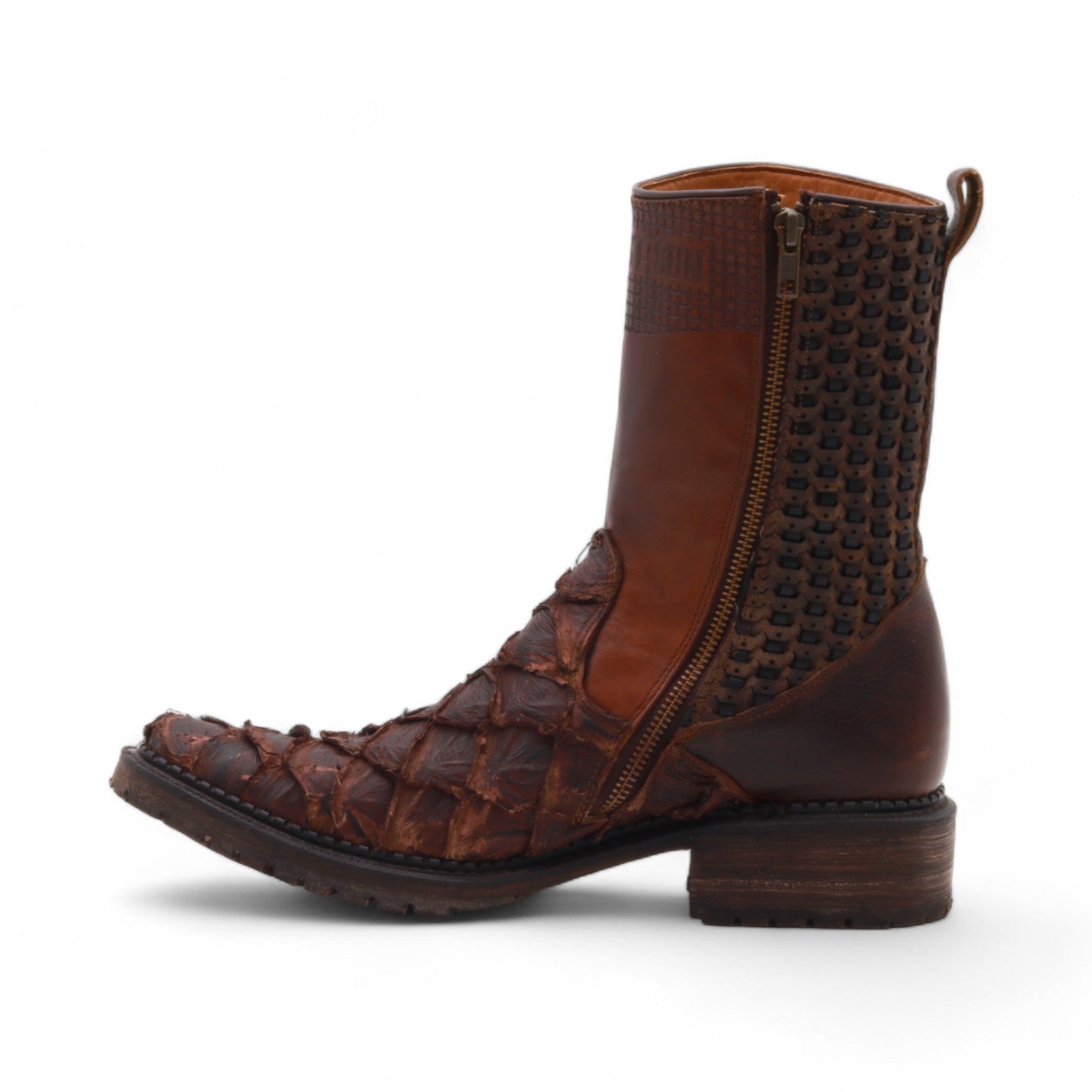 Mason Men's Brown Pirarucu Exotic Leather Boots