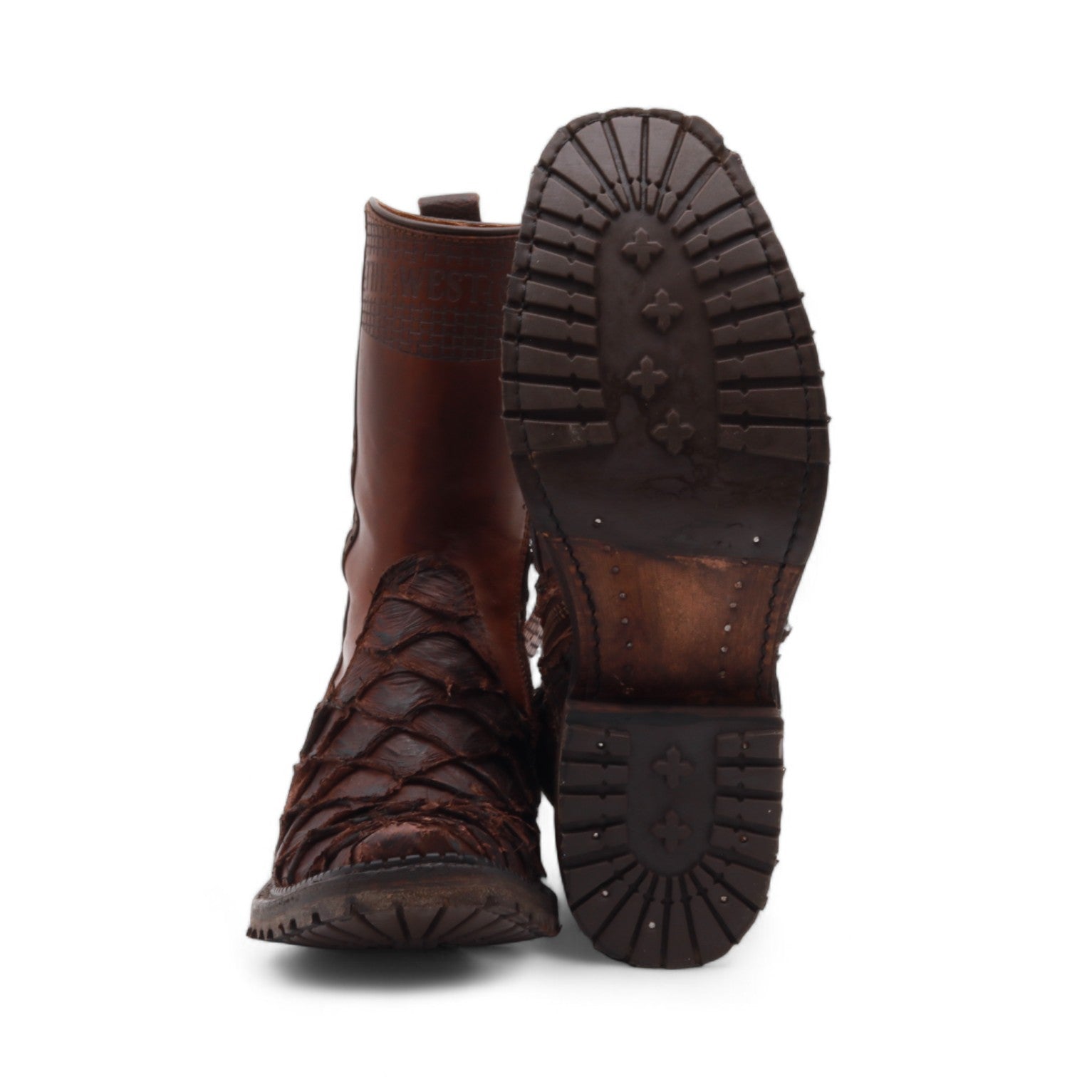 Mason Men's Brown Pirarucu Exotic Leather Boots