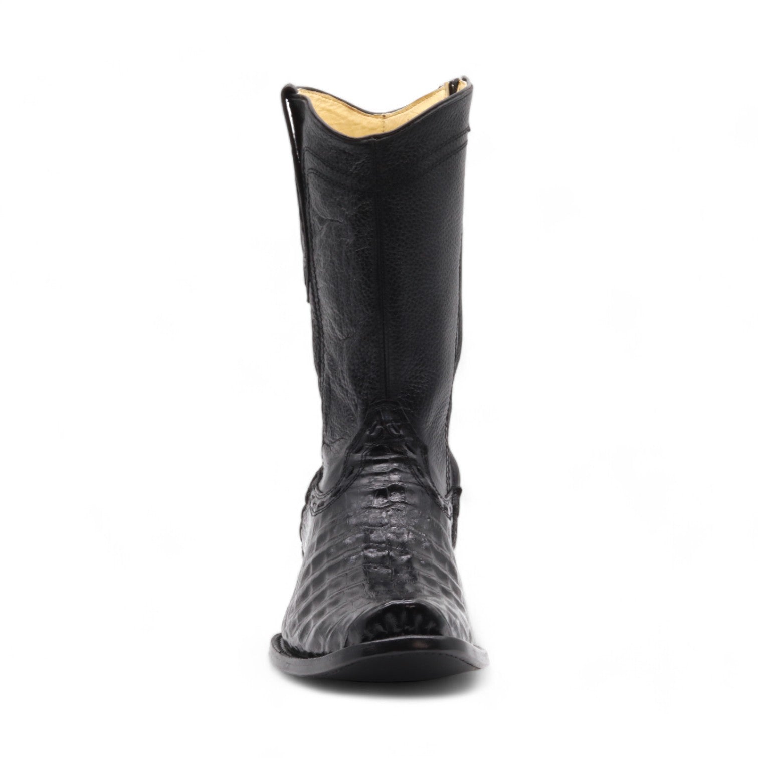 Aleron Men's Black Croc Belly Exotic Leather Boots