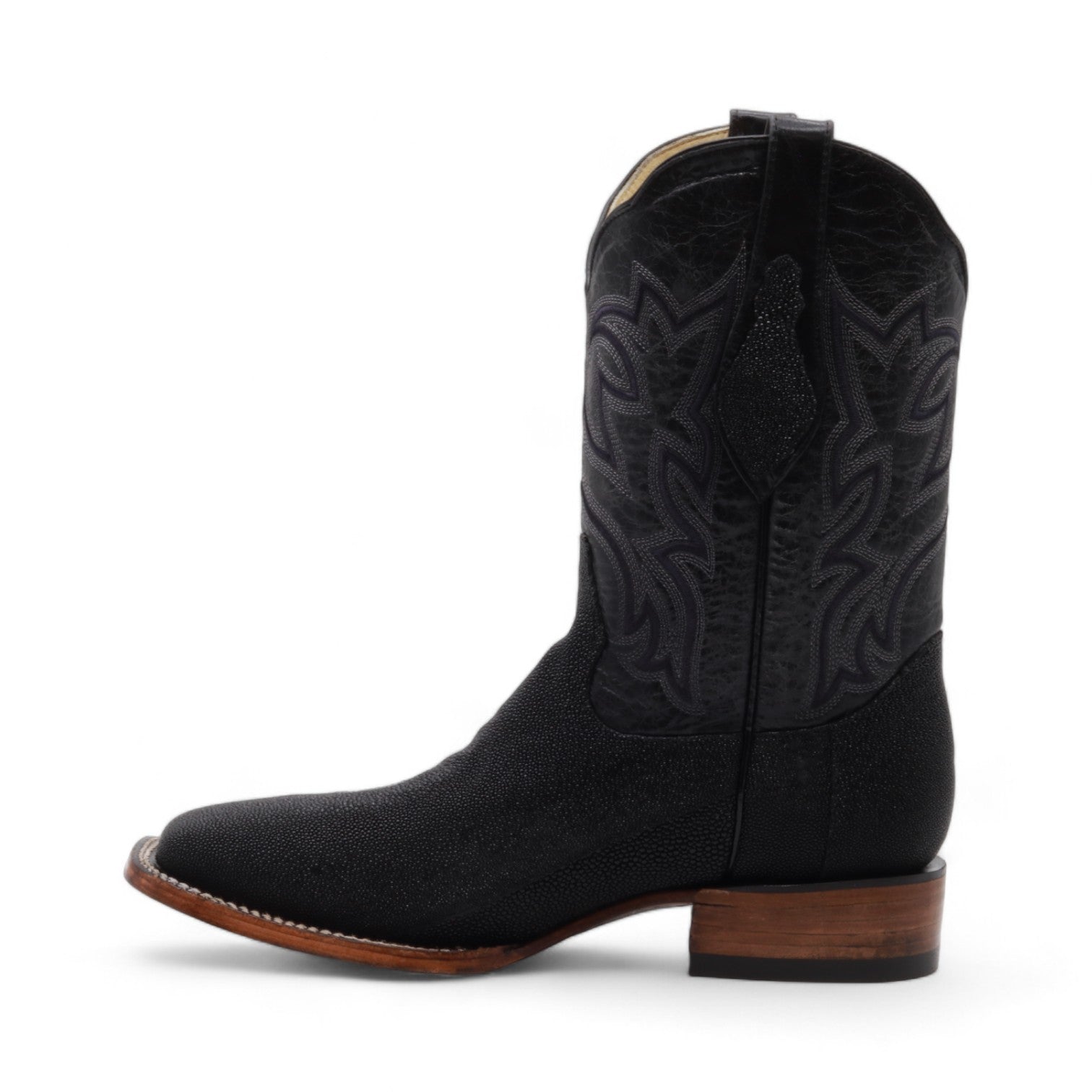 Naveen Men's Black Stingray Exotic Leather Boots