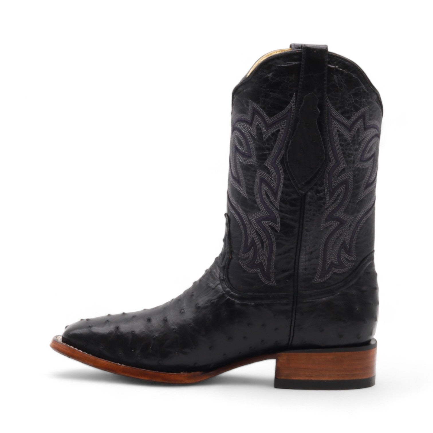 Tafari Men's Black Ostrich Exotic Leather Boots