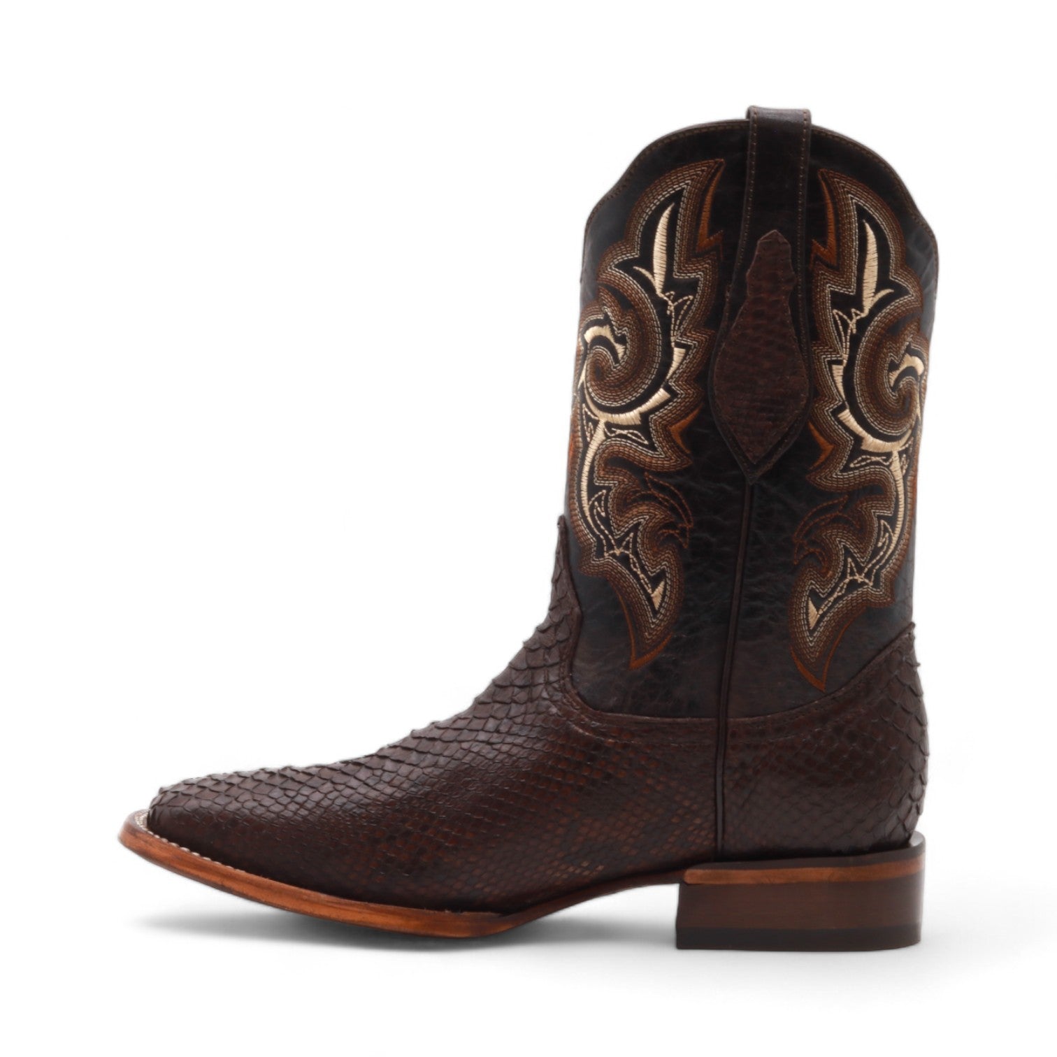 Rocco Men's Brown Python Exotic Leather Boots