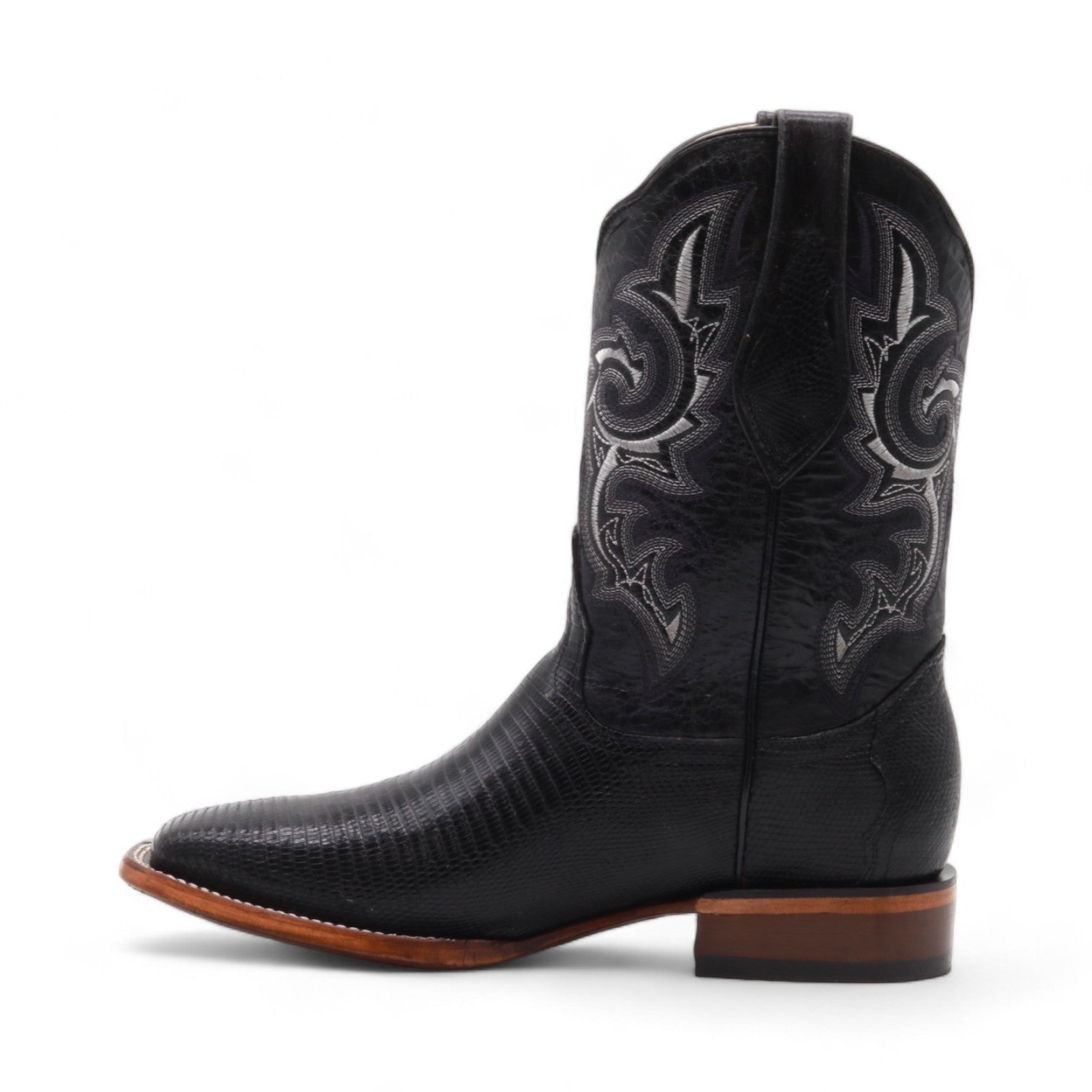 Malik Men's Black Lizard Exotic Leather Boots