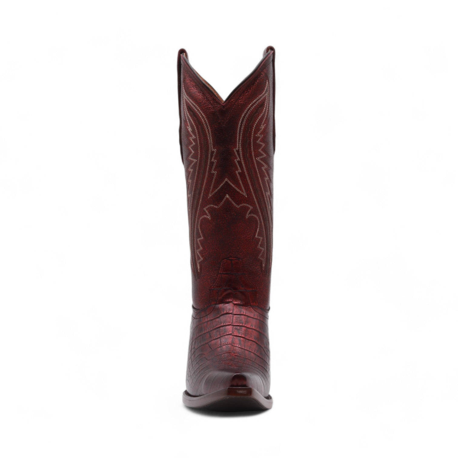 Neliah Women's Red Crocodile Print Leather Boots