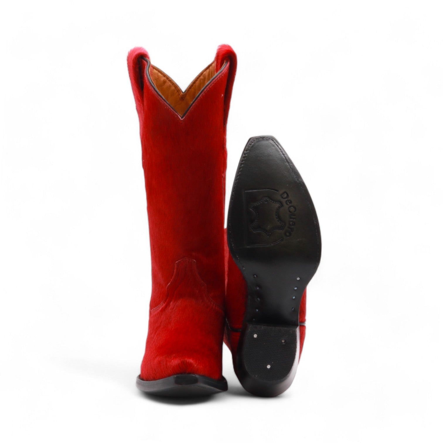 Alessa Women's Red Hair Leather Boots