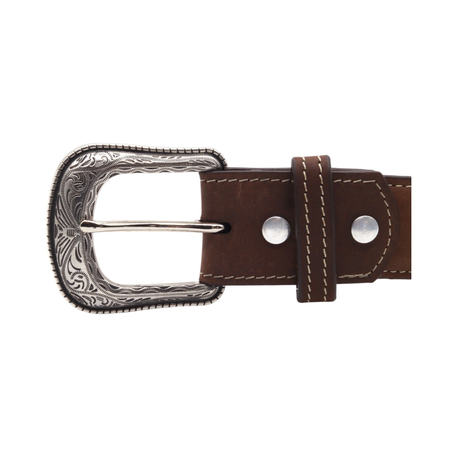 Longhorn Brown Leather Belt