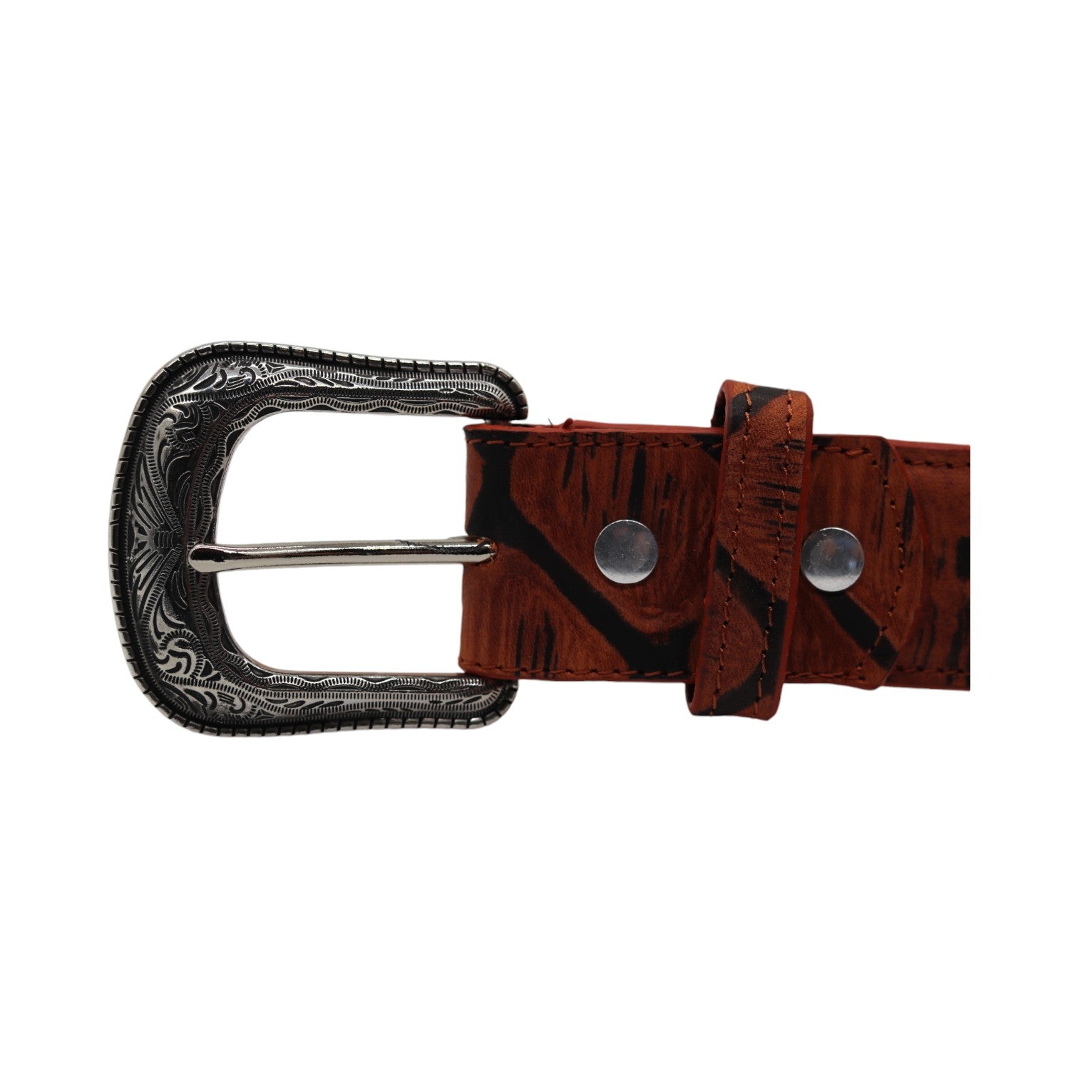 Kansas Shedron Pirarucu Print Leather Belt