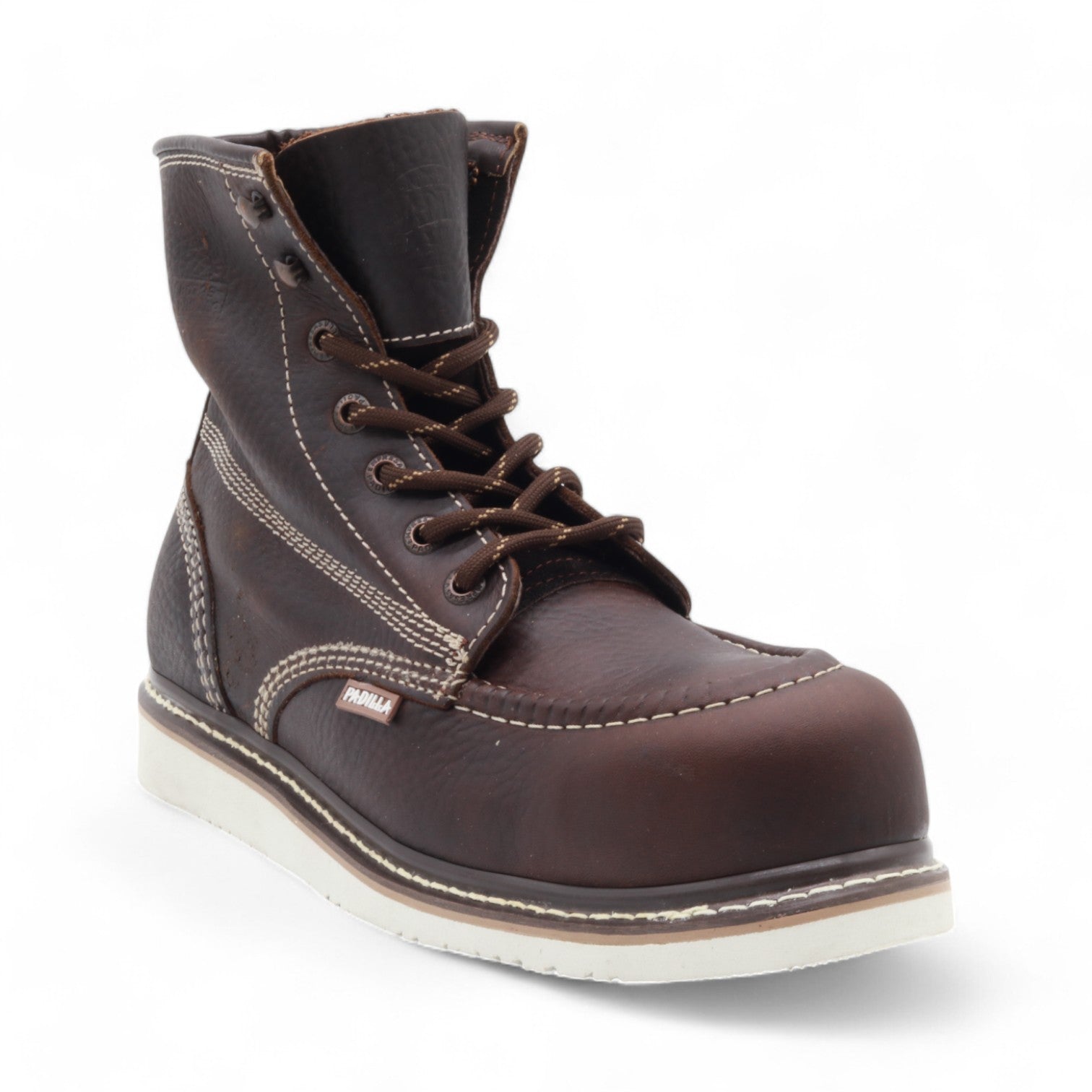 Napa Men's Dark Brown Leather Composite Safety Toe Boots