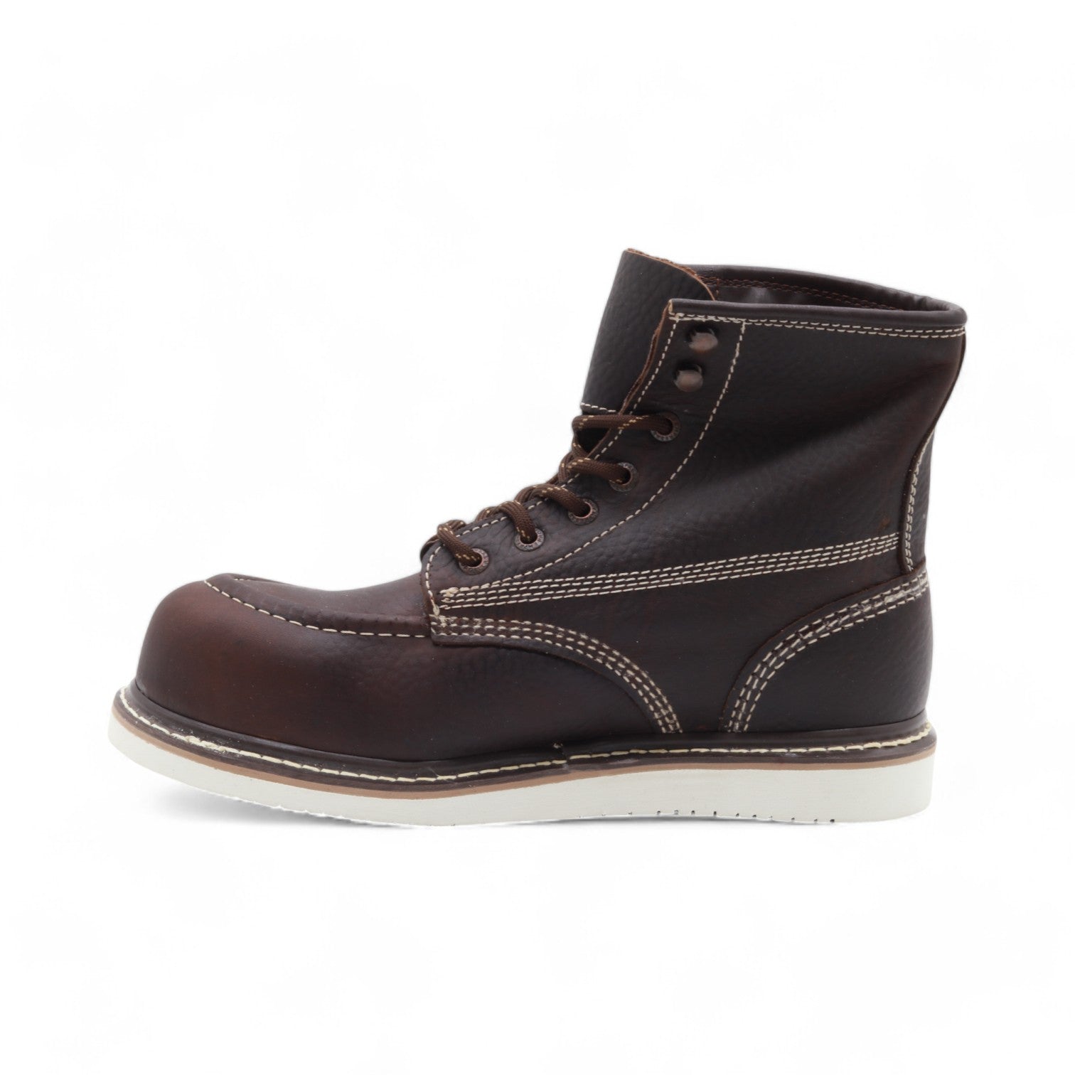 Napa Men's Dark Brown Leather Composite Safety Toe Boots