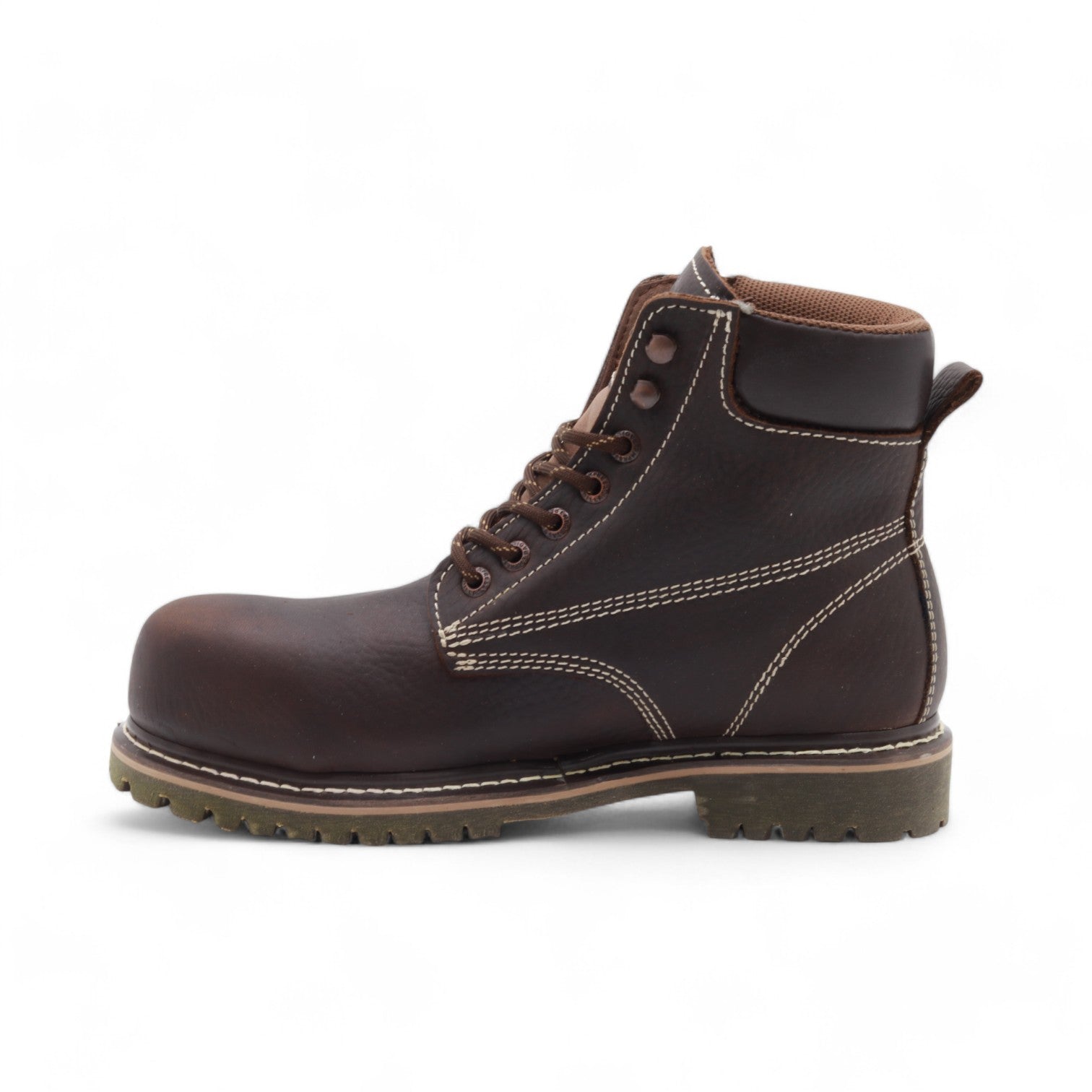 Timber Dark Brown Leather Composite Safety Toe Short Boots